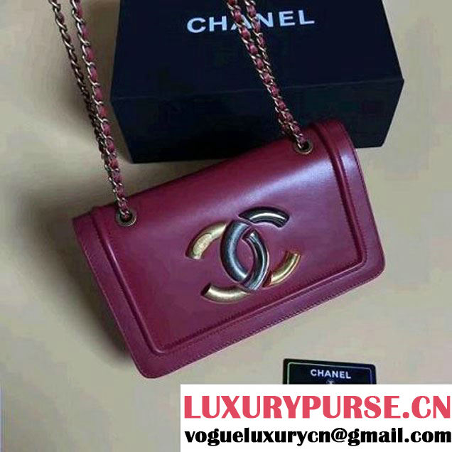 Chanel Lambskin CC Flap Bag Red F/W 2016 (1A145-6101420 )