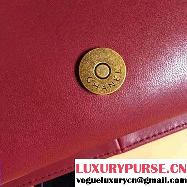 Chanel Lambskin CC Flap Bag Red F/W 2016 (1A145-6101420 )