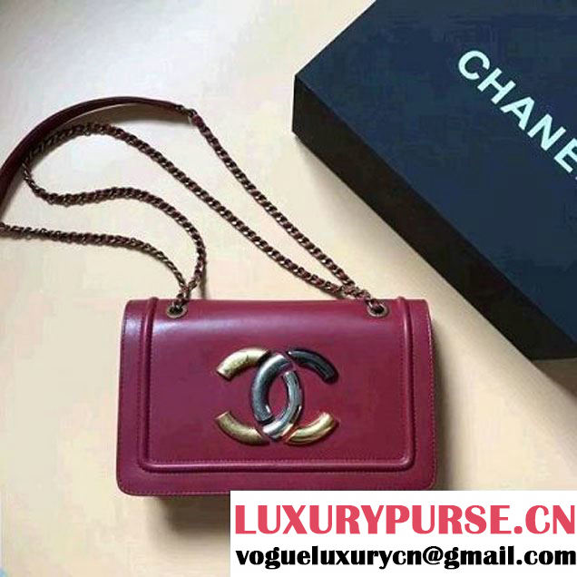 Chanel Lambskin CC Flap Bag Red F/W 2016 (1A145-6101420 )