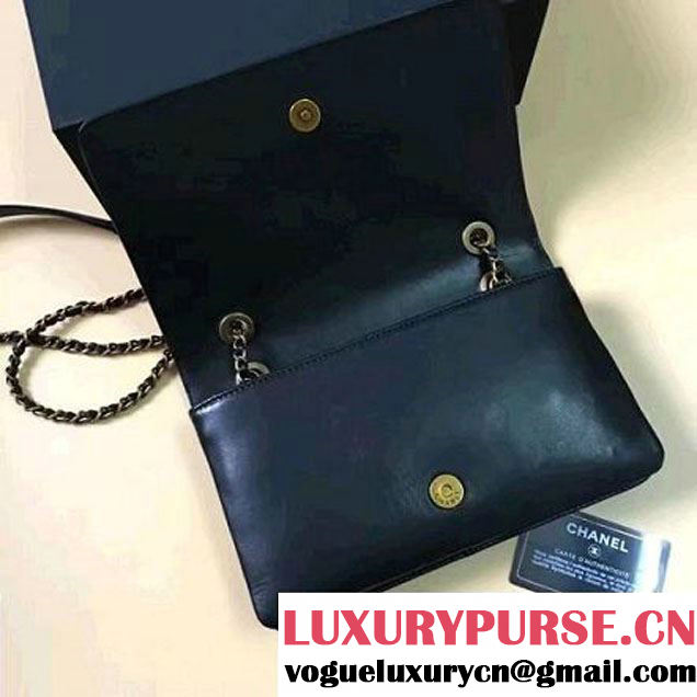Chanel Lambskin CC Flap Bag Black F/W 2016 (1A145-6101421 )