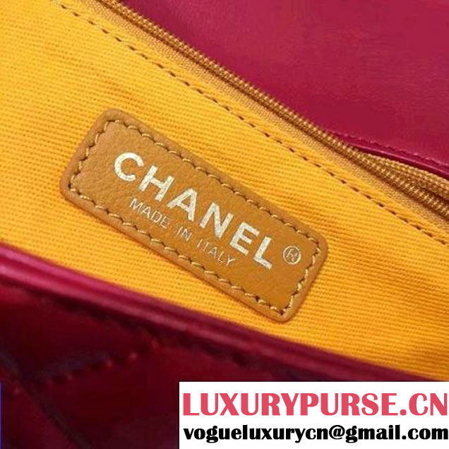Chanel Lambskin & Gold Metal Flap Bag A93592 Red/White F/W 2016 (1A145-6101714 )