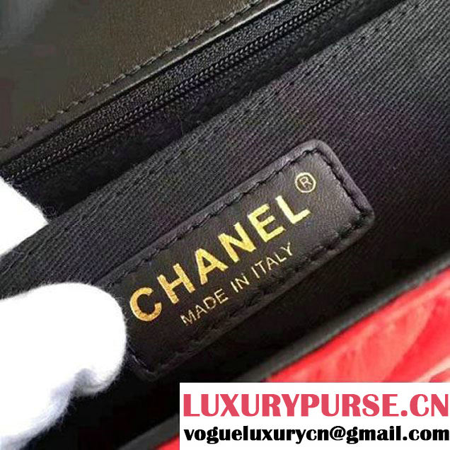 Chanel Lambskin alfskin Small Elegant CC Flap Bag A91365 Red/Black 2016 (KN-6101724 )