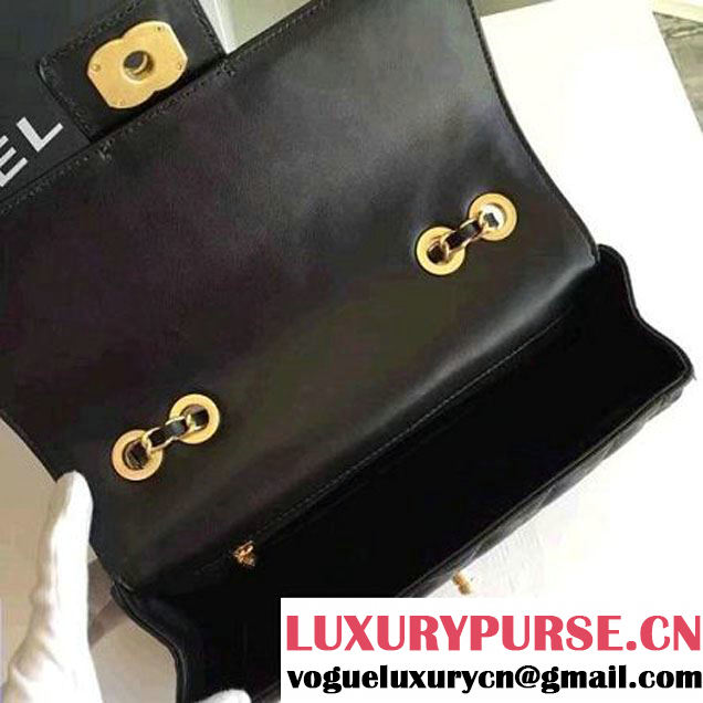 Chanel Lambskin alfskin Small Elegant CC Flap Bag A91365 Black 2016 (KN-6101725 )