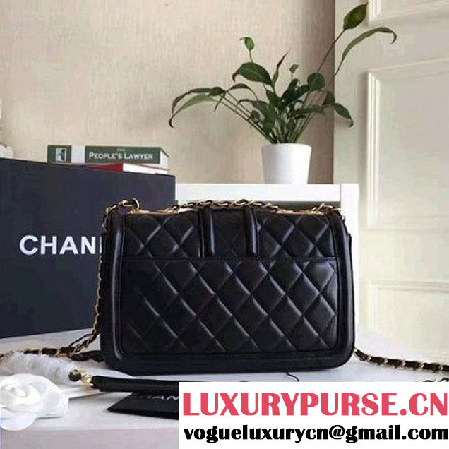 Chanel Lambskin alfskin Small Elegant CC Flap Bag A91365 Black 2016 (KN-6101725 )