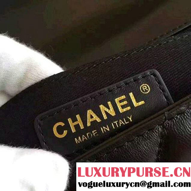Chanel Lambskin alfskin Small Elegant CC Flap Bag A91365 Black 2016 (KN-6101725 )