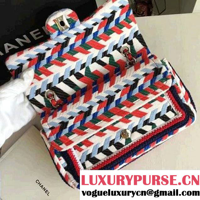 Chanel Multicolor Knit Fabric Classic Flap Bag 2016 (KN-6102919 )
