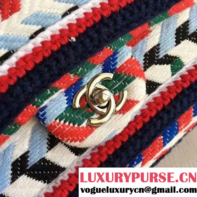 Chanel Multicolor Knit Fabric Classic Flap Bag 2016 (KN-6102919 )