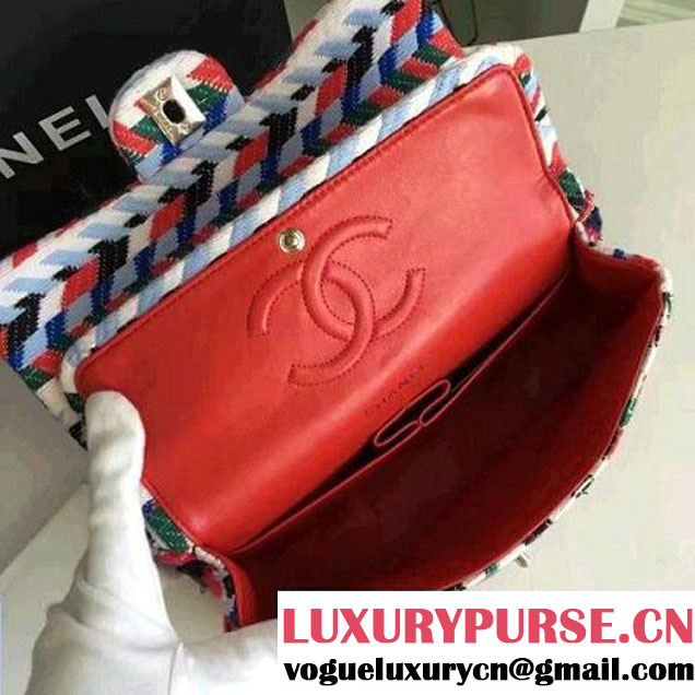 Chanel Multicolor Knit Fabric Classic Flap Bag 2016 (KN-6102919 )
