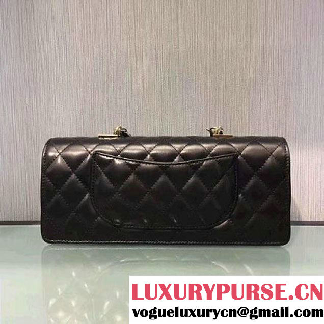 Chanel Quilting Lambskin With Pearl Chain Flap Bag A98571 Black 2016 (2A143-6111711 )