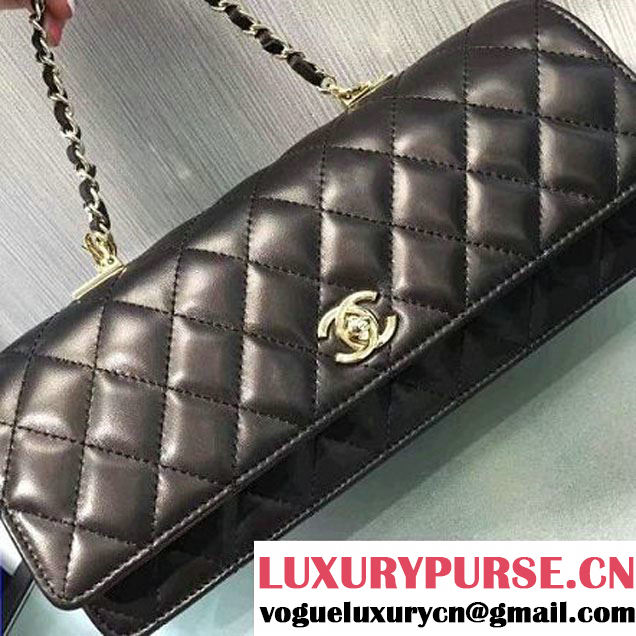 Chanel Quilting Lambskin With Pearl Chain Flap Bag A98571 Black 2016 (2A143-6111711 )