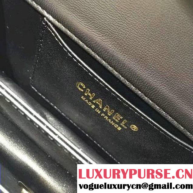 Chanel Quilting Lambskin With Pearl Chain Flap Bag A98571 Black 2016 (2A143-6111711 )