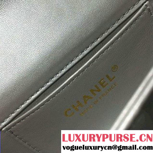 Chanel Quilting Lambskin With Pearl Chain Flap Bag A98571 Silver 2016 (2A143-6111712 )