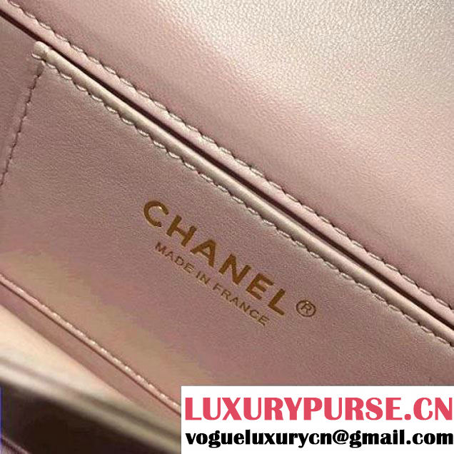 Chanel Quilting Lambskin With Pearl Chain Flap Bag A98571 Pink 2016 (2A143-6111713 )
