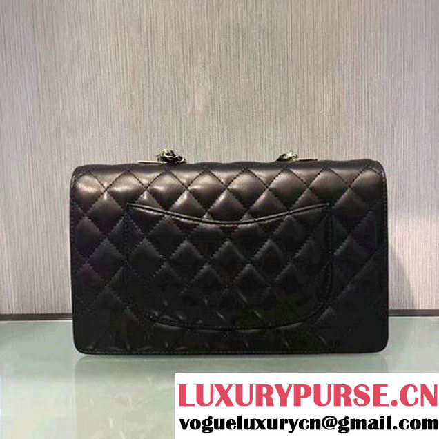 Chanel Quilting Lambskin With Pearl Chain Flap Bag A98572 Black 2016 (2A143-6111714 )