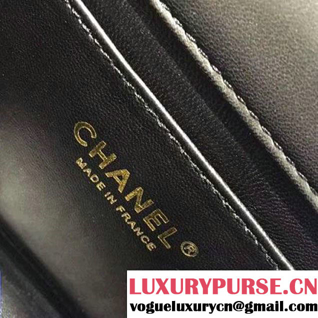 Chanel Quilting Lambskin With Pearl Chain Flap Bag A98572 Black 2016 (2A143-6111714 )