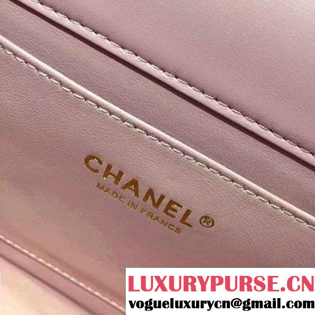 Chanel Quilting Lambskin With Pearl Chain Flap Bag A98572 Pink 2016 (2A143-6111716 )