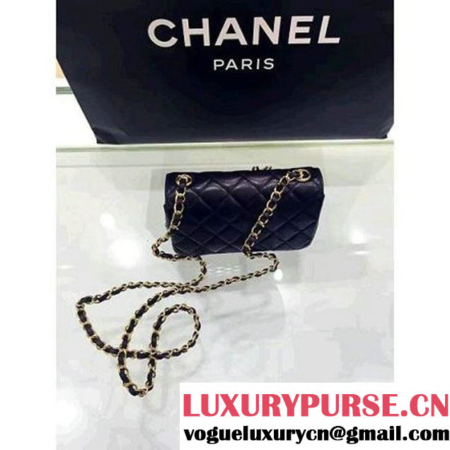 Chanel Lambskin and Strass Extra Mini Classic Flap Bag A91380 Black 2016 (1A001-6112822 )