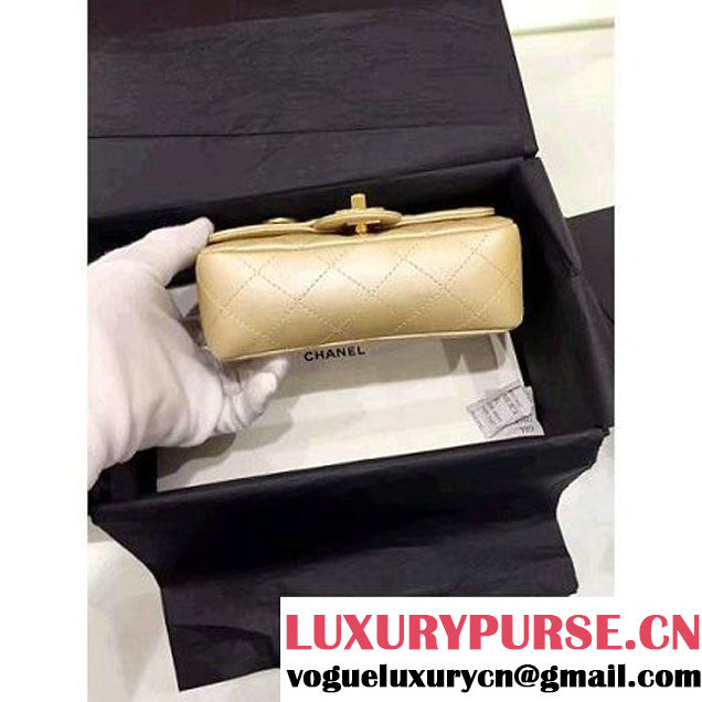 Chanel Lambskin and Strass Extra Mini Classic Flap Bag A91380 Gold 2016 (1A001-6112823 )