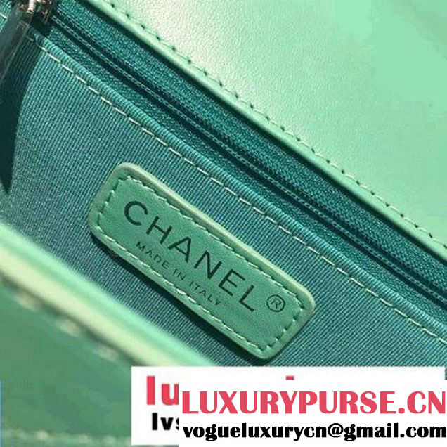 Chanel Calfskin Coco Flap Small Messenger Bag With Handle Aqua Green 2016 (2A143-6121318 )