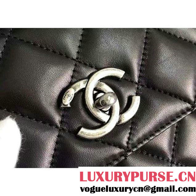 Chanel Lambskin Trendy CC Small Flap Bag With Top Handle A92236 Black F/W 2016 (KN-6122610 )