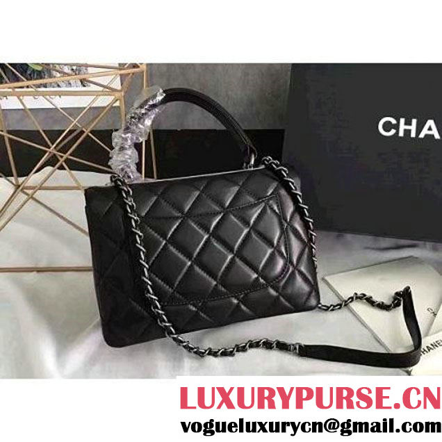 Chanel Lambskin Trendy CC Small Flap Bag With Top Handle A92236 Black F/W 2016 (KN-6122610 )