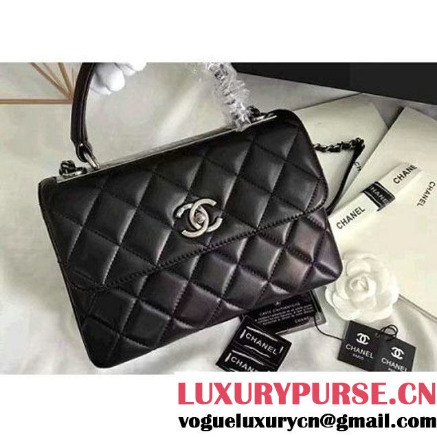 Chanel Lambskin Trendy CC Small Flap Bag With Top Handle A92236 Black F/W 2016 (KN-6122610 )