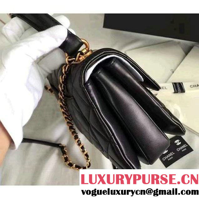 Chanel Lambskin Trendy CC Small Flap Bag With Top Handle A92236 Black F/W 2016 (KN-6122611 )
