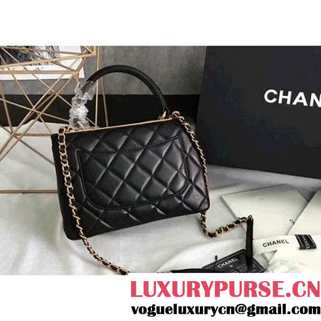 Chanel Lambskin Trendy CC Small Flap Bag With Top Handle A92236 Black F/W 2016 (KN-6122611 )