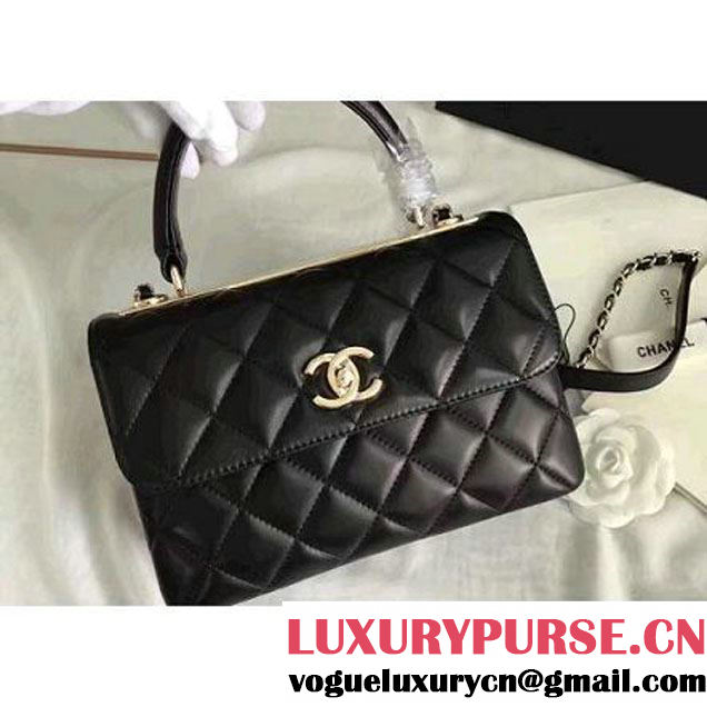Chanel Lambskin Trendy CC Small Flap Bag With Top Handle A92236 Black F/W 2016 (KN-6122612 )