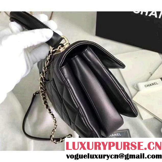 Chanel Lambskin Trendy CC Small Flap Bag With Top Handle A92236 Black F/W 2016 (KN-6122612 )
