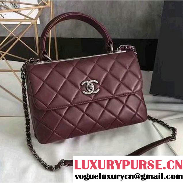 Chanel Lambskin Trendy CC Small Flap Bag With Top Handle A92236 Burgundy F/W 2016 (KN-6122613 )