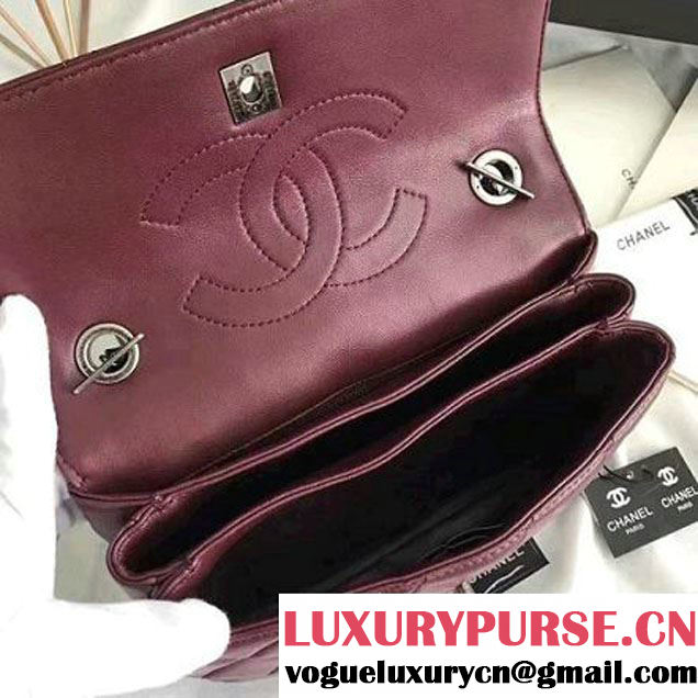 Chanel Lambskin Trendy CC Small Flap Bag With Top Handle A92236 Burgundy F/W 2016 (KN-6122613 )