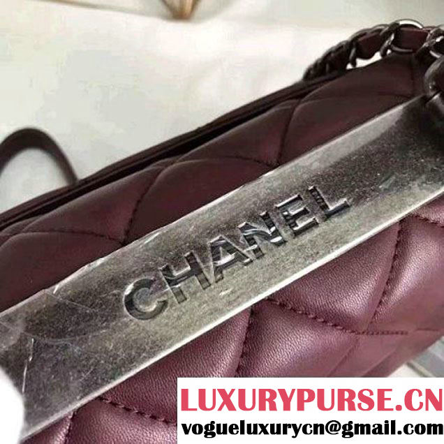 Chanel Lambskin Trendy CC Small Flap Bag With Top Handle A92236 Burgundy F/W 2016 (KN-6122613 )