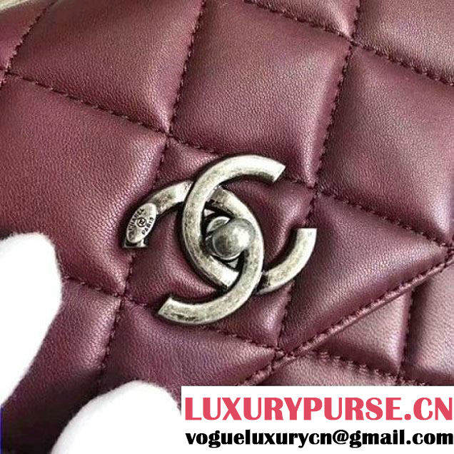 Chanel Lambskin Trendy CC Small Flap Bag With Top Handle A92236 Burgundy F/W 2016 (KN-6122613 )