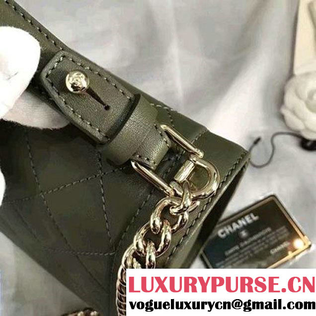Chanel Label Click Top Handle Medium Flap Bag A93702 Army Green 2017 (KN-6122615 )
