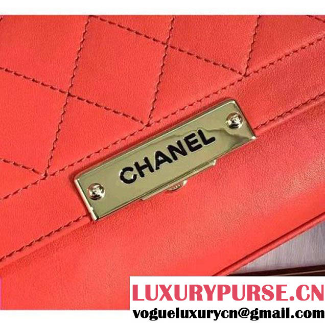 Chanel Label Click Top Handle Medium Flap Bag A93702 Fuchsia 2017 (KN-6122618 )