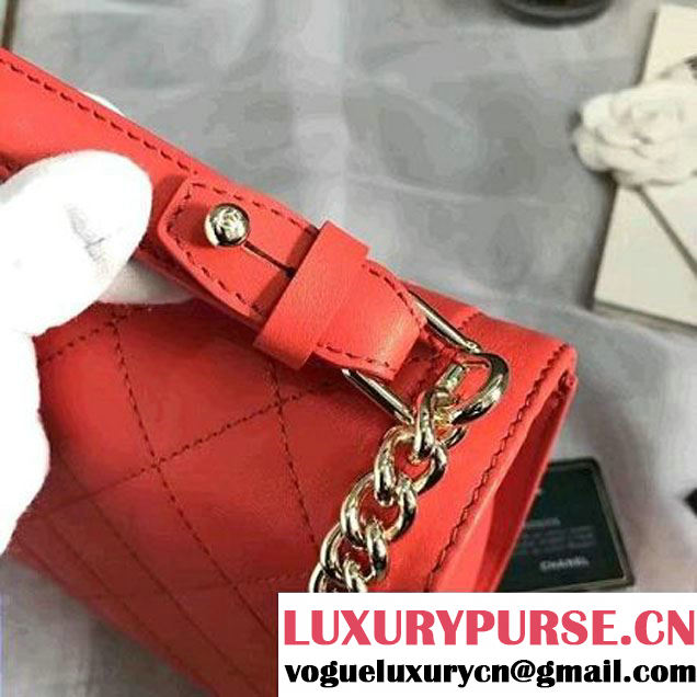 Chanel Label Click Top Handle Medium Flap Bag A93702 Fuchsia 2017 (KN-6122618 )