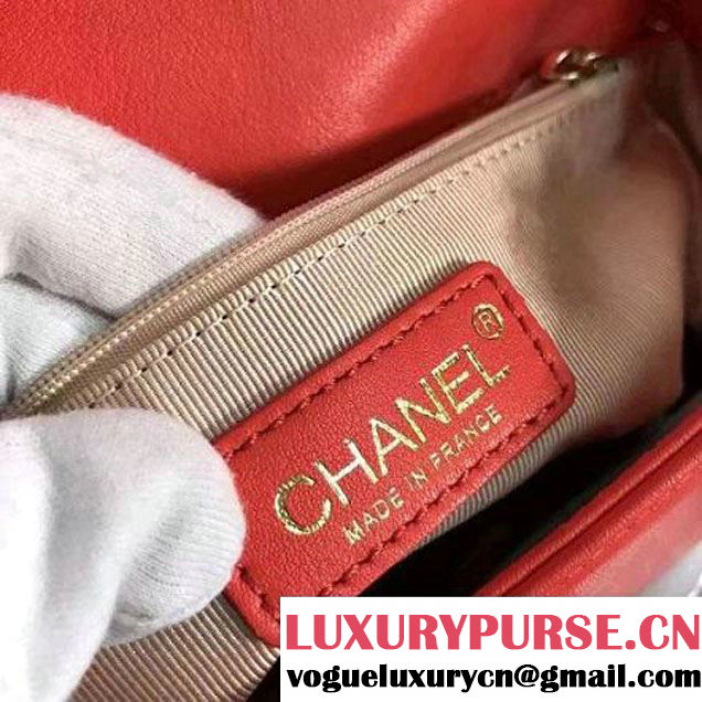 Chanel Label Click Top Handle Medium Flap Bag A93702 Fuchsia 2017 (KN-6122618 )