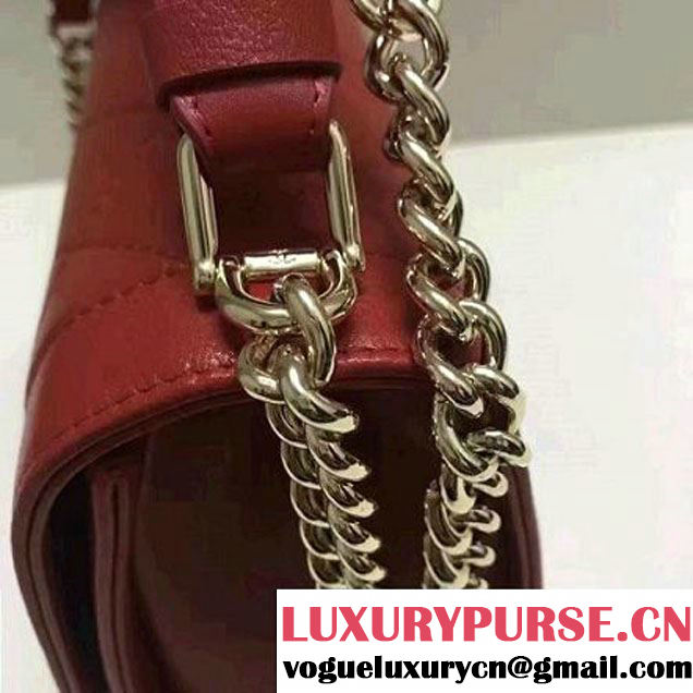 Chanel Label Click Top Handle Medium Flap Bag A93702 Red 2017 (2A058-6122620 )