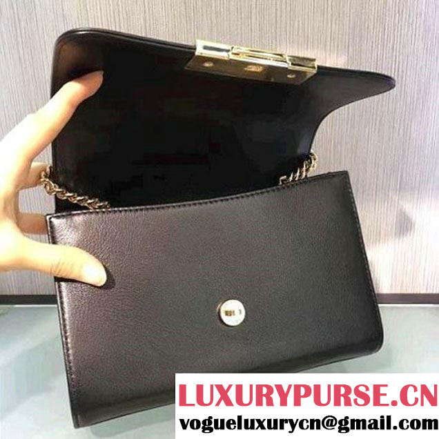 Chanel Label Click Top Handle Small Flap Bag A93701 Black 2017 (2A143-6122622 )