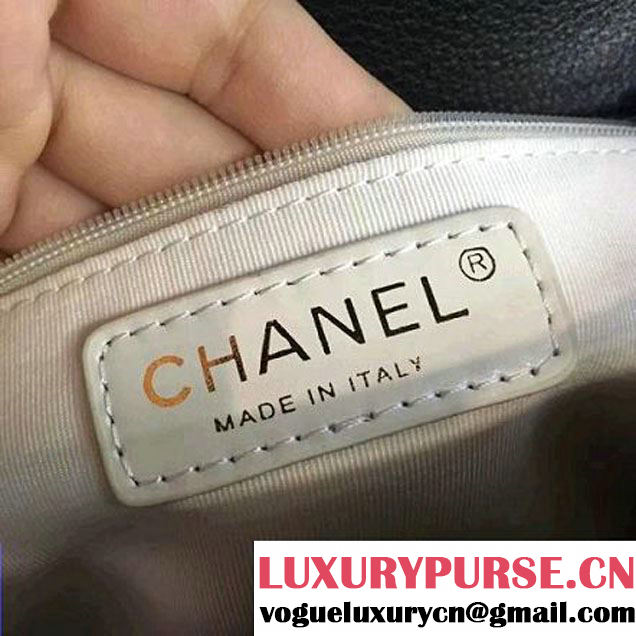 Chanel Label Click Top Handle Small Flap Bag A93701 Black 2017 (2A143-6122622 )