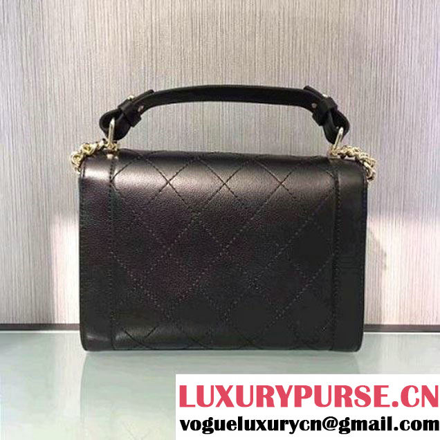 Chanel Label Click Top Handle Small Flap Bag A93701 Black 2017 (2A143-6122622 )