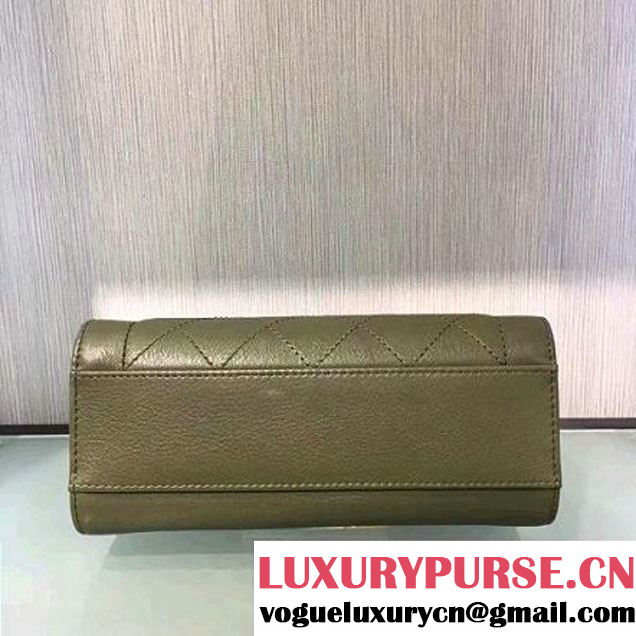 Chanel Label Click Top Handle Small Flap Bag A93701 Army Green 2017 (2A143-6122623 )