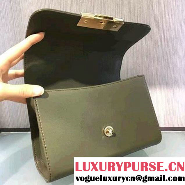 Chanel Label Click Top Handle Small Flap Bag A93701 Army Green 2017 (2A143-6122623 )