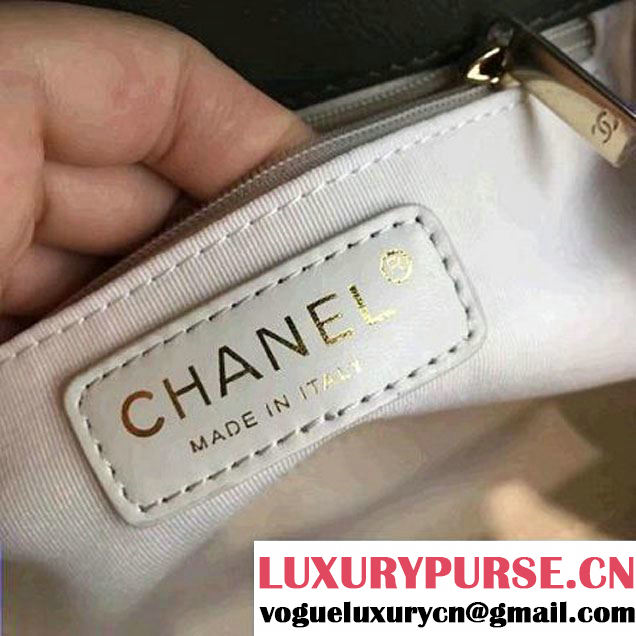 Chanel Label Click Top Handle Small Flap Bag A93701 Army Green 2017 (2A143-6122623 )