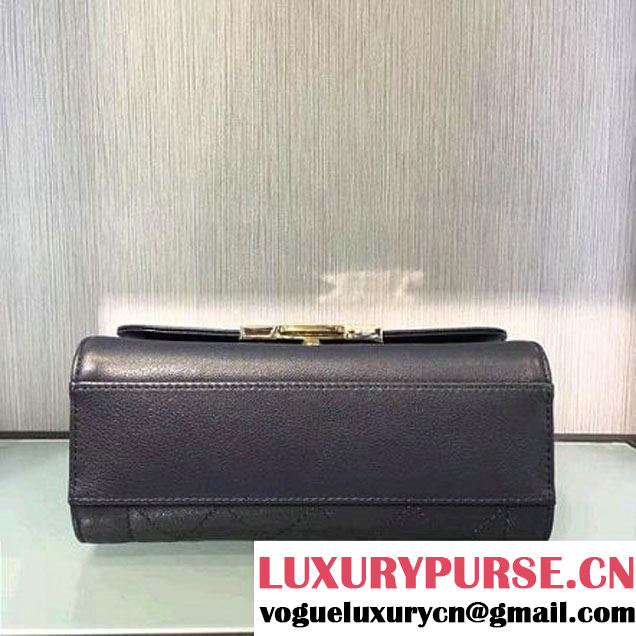 Chanel Label Click Top Handle Small Flap Bag A93701 Deep Blue 2017 (2A143-6122624 )