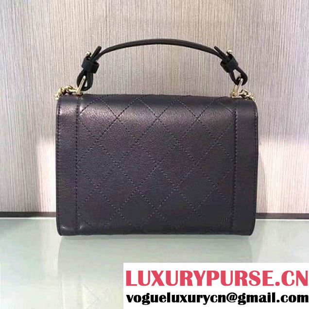 Chanel Label Click Top Handle Small Flap Bag A93701 Deep Blue 2017 (2A143-6122624 )