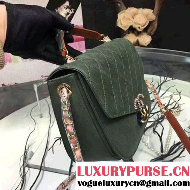 Chanel Grained Calfskin Medium Flap Bag with Top Handle Green Cruise 2017 (Chanel-7010404 )
