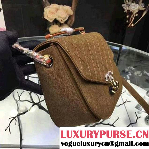 Chanel Grained Calfskin Medium Flap Bag with Top Handle Brown Cruise 2017 (Chanel-7010406 )