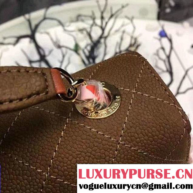 Chanel Grained Calfskin Medium Flap Bag with Top Handle Brown Cruise 2017 (Chanel-7010406 )